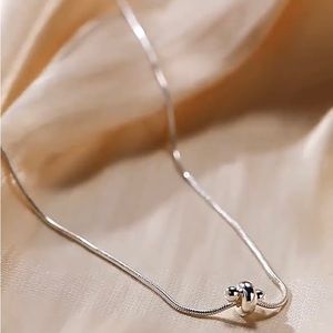 Silver adjustable snake/sliding necklace.